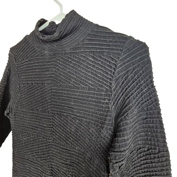 Tees By Tina Dress Knee Length Dress Mock Neck Dress Long Sleeve Dress OS Black - Picture 5 of 7